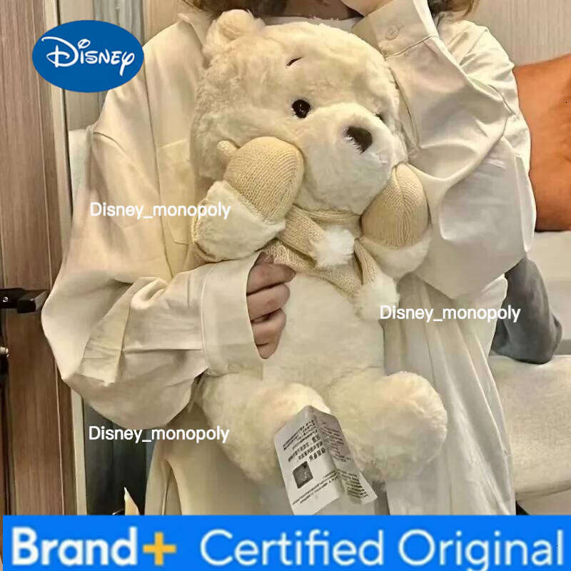 Disney 25CM-70CM Winnie The Pooh Bear Doll Winter Limited Cartoon Plush Toy Cute Anime Kawaii Companion Children's Birthday Gift H260126