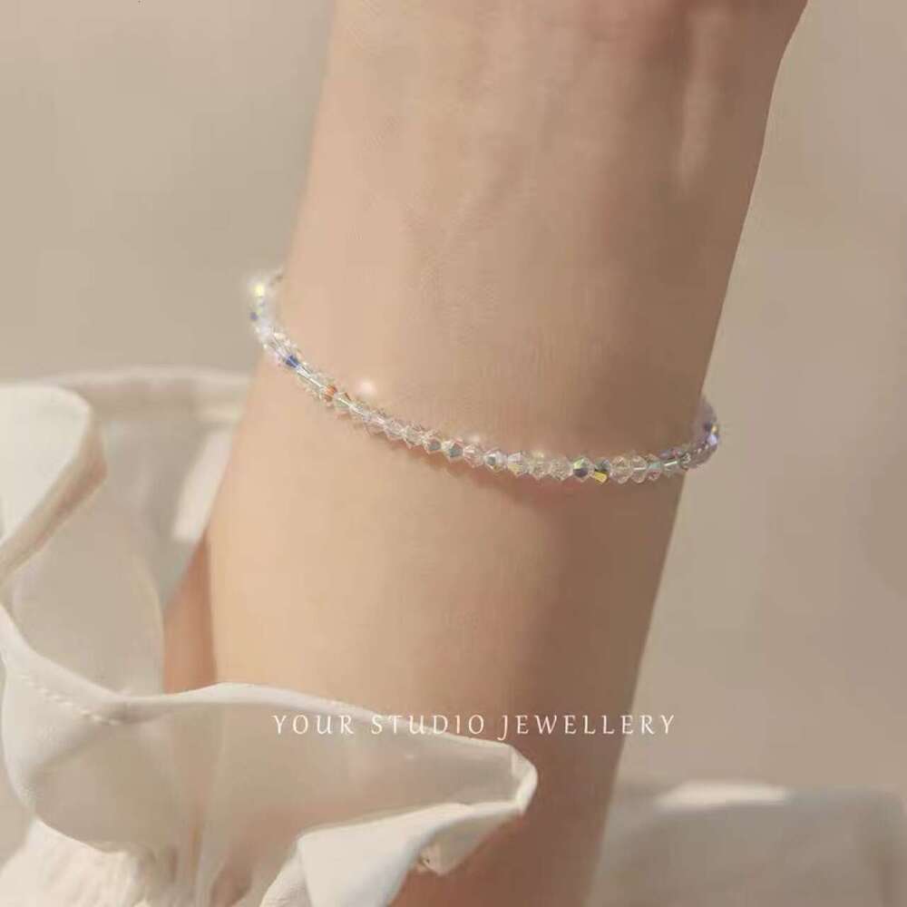 Super Shiny Ultra-Fine Shijia Crystal Bracelet Light Luxury Texture Layered Simple Handmade for Women