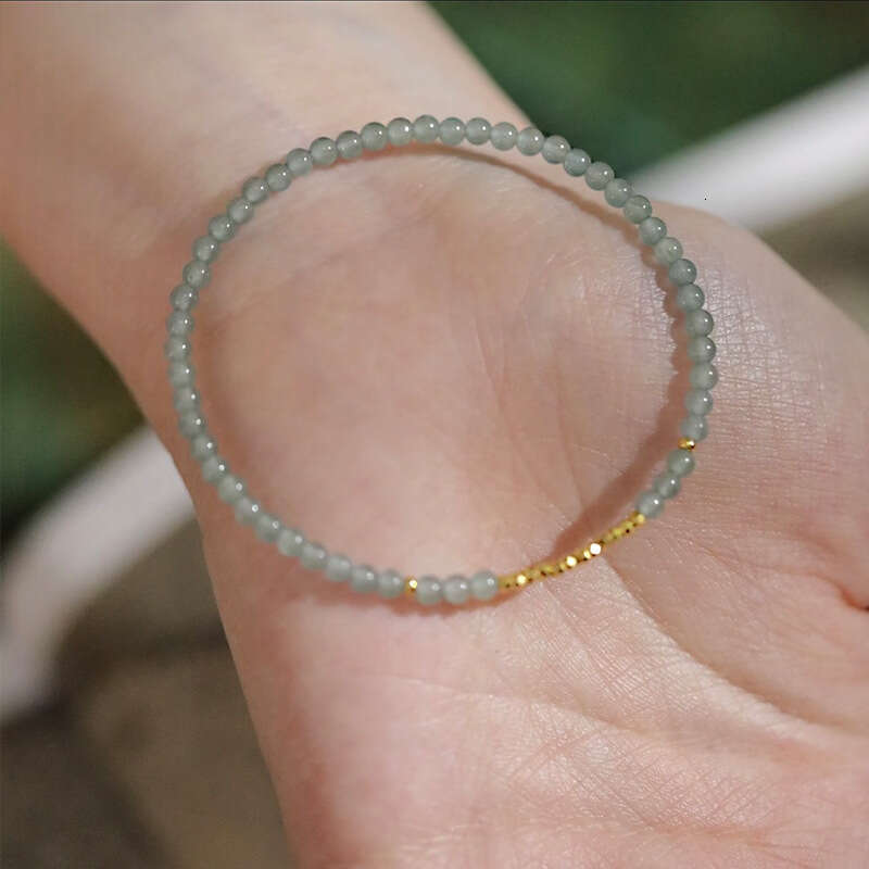 Lush Jadeite Sun Green Xiaomi Agate Bead Bracelet Women's New Chinese National Style Hand Jewelry