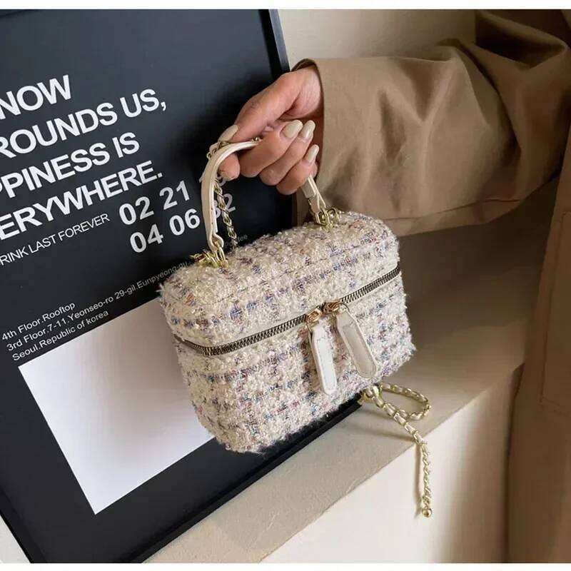 Light Luxury Ladies Box Elegant Women's Exquisite Chain Quality Double Zipper Crossbody Bag Fashion High Street Handbag XJ260125