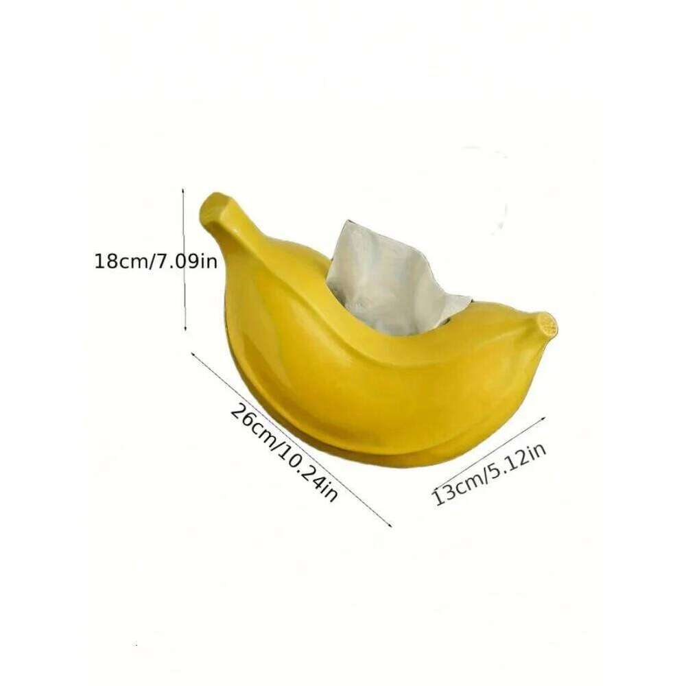 Creative Banana Box Ceramic Tissue Case Living Room Coffee Napkin Holder Dining Table Decoration Bedroom Ornament