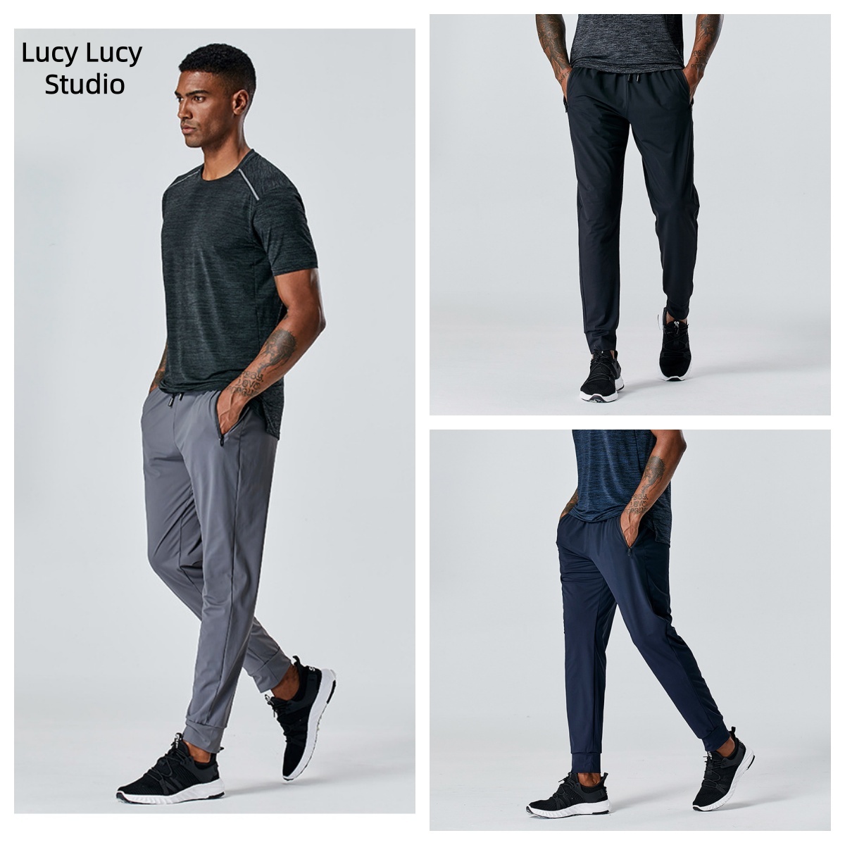 2025 Men Yoga Sport Pants Long Pants Yoga Wear Outdoor Urban Sportswear Gym Model Pocket Pants Long Pants Casual Style Elastic Waistband Fitness Wear