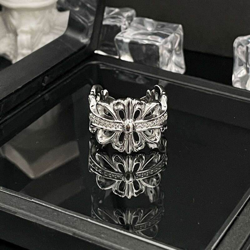 Punk Asymmetric Cross Ring Croxin Fashion Adjustable Women's Hip-Hop Personality Ring Trend