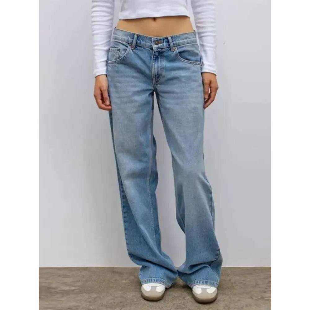 European and American Leopard Print Star Patch Street Women's High Waist Jeans Fashion Clothing Vintage Straight Trousers C260126 - view 3