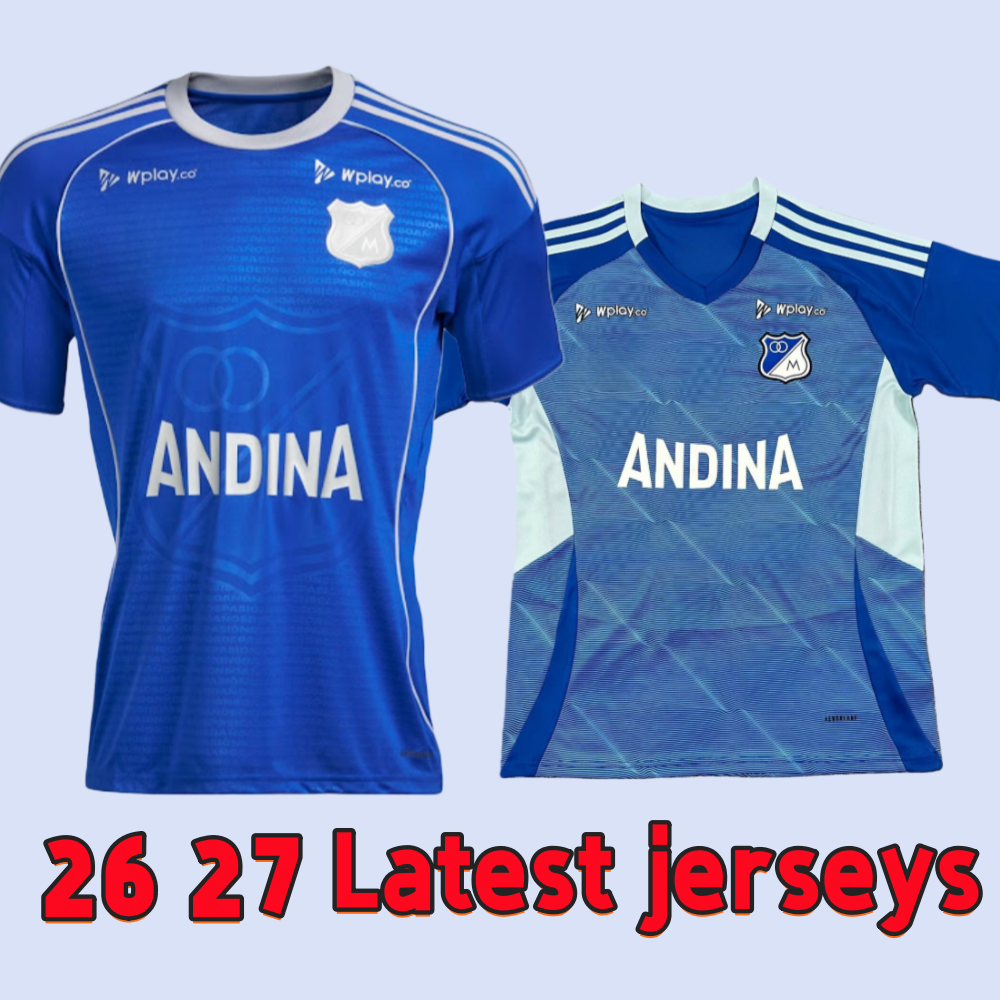 Millonarios F.C. 25 26 27 Colombian League Soccer Jersey LLINAS PEREIRA QUINONES VARGAS VASQUEZ GIRALDO CASTRO 2025 2026 2027 Home Football Shirt