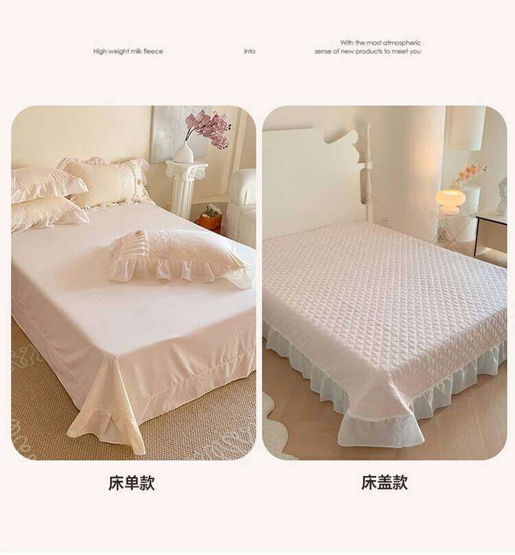 4 Pieces Of Korean Princess Style Cotton 100% Girly Lace Bedding Set Duvet Cover Bed Sheet 200x230 220x240 Four Seasons Y260124