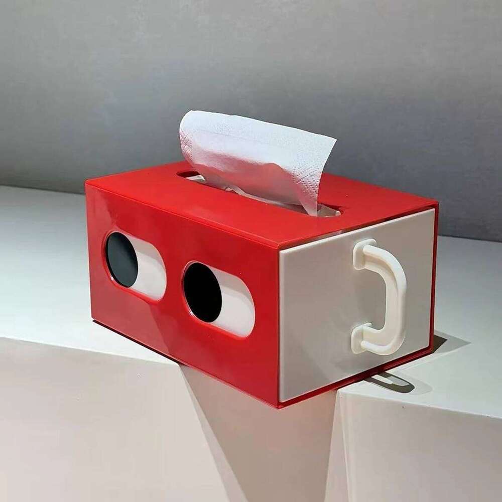 Creative Big Eyes Box Decor, Cute Cartoon Plastic Tissue Holder For Living Room Desktop Storage
