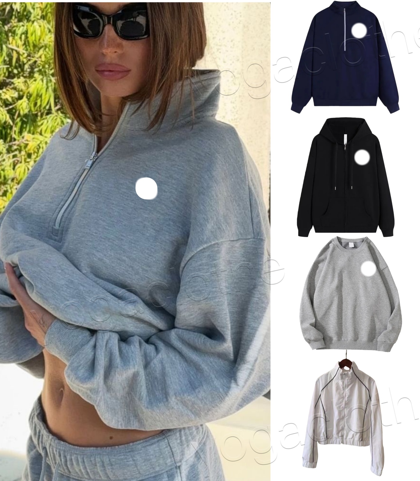 TOP women Yoga sets Sports Coat Hoodie Tank Top Wide Leg Woven Pants Inspiration Jacket Breathable Perfect Yoga Suit Shirt Sweatshirt Alosetitys women sweat Sets