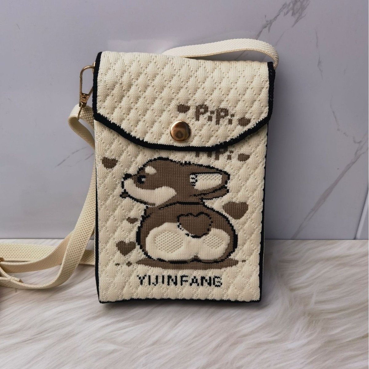 Panda Women's Knitted Handbag Crossbody Phone Mini Small Shoulder Bag Factory Simple Fashion