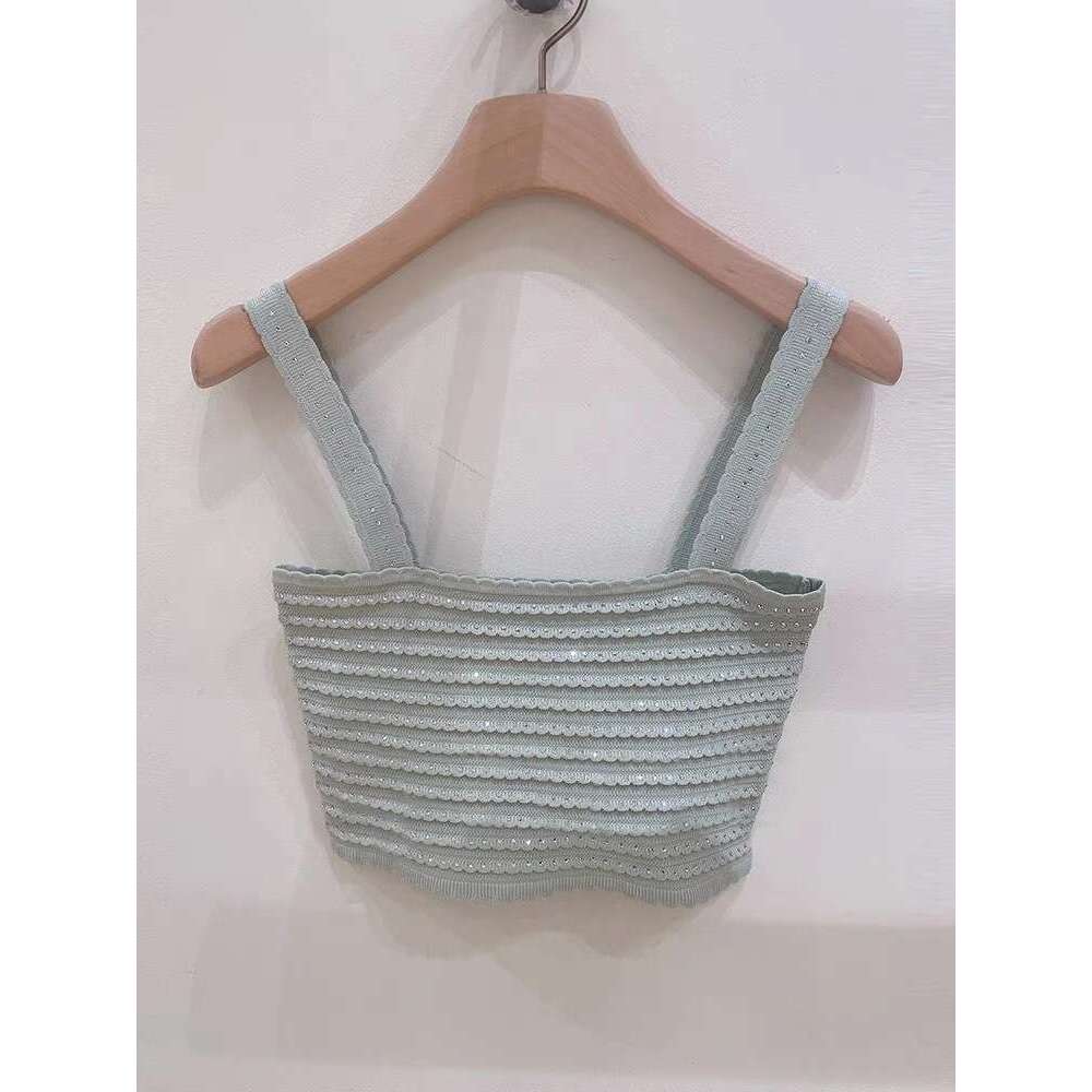 French Elegance 2026 Spring New Fashionable, Fresh and Simple Water Diamond Knitted Cardigan Tank Top Women's Skirt