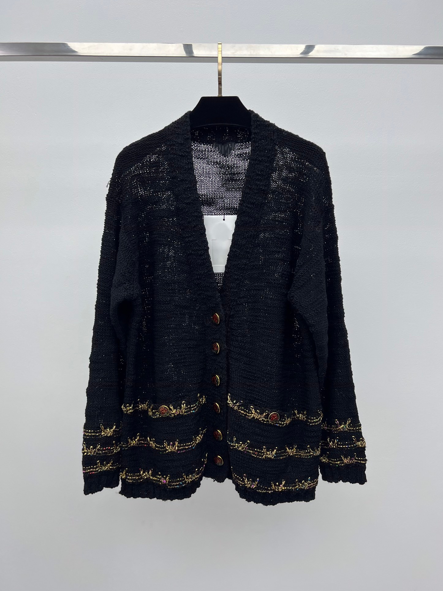 26 Early Spring New Product: Gold Thread Embroidered Knitted Cardigan