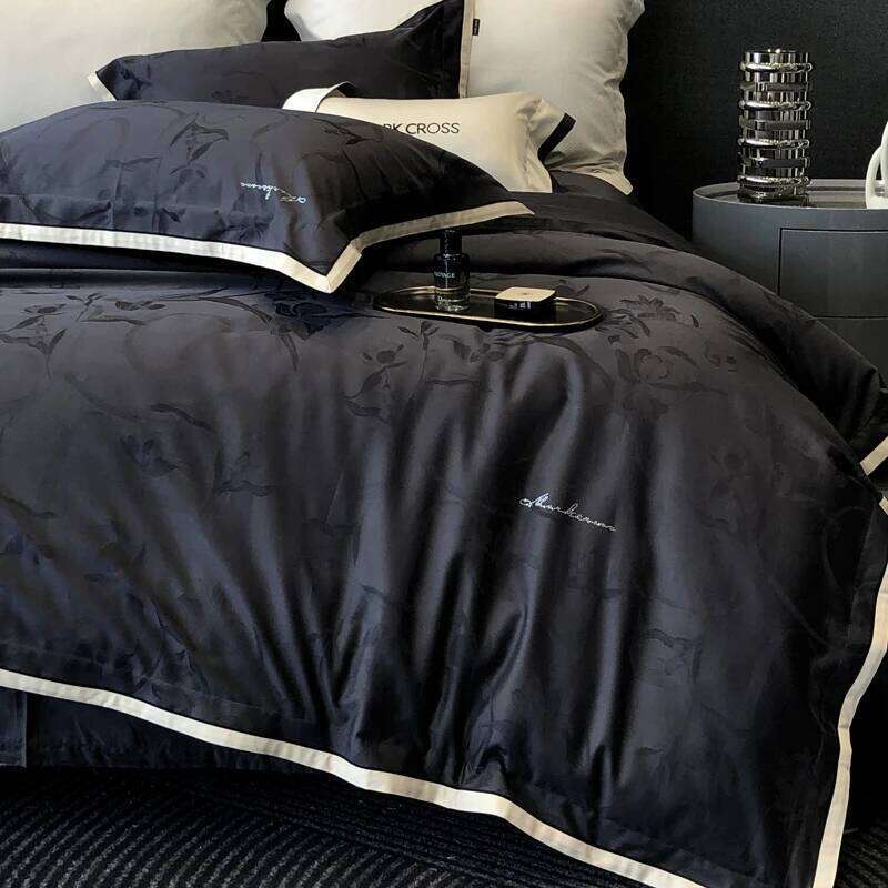 Light luxury senior sense 100S long-staple four-piece set, pure cotton satin jacquard quilt cover, bed sheet bedding 4 Y260124