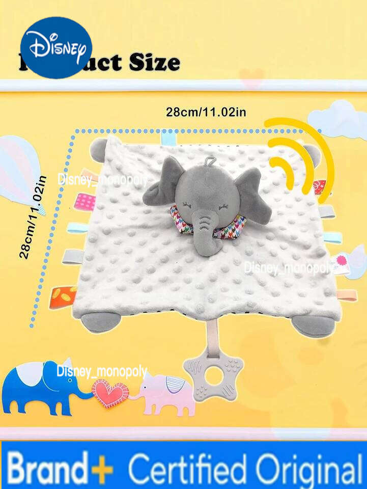 Disney Elephant Comforter Blanket Soft Appease Baby Rattle Animals Toys Soothe Reassure Sleeping Towel Lathe HangingToddler H2601261