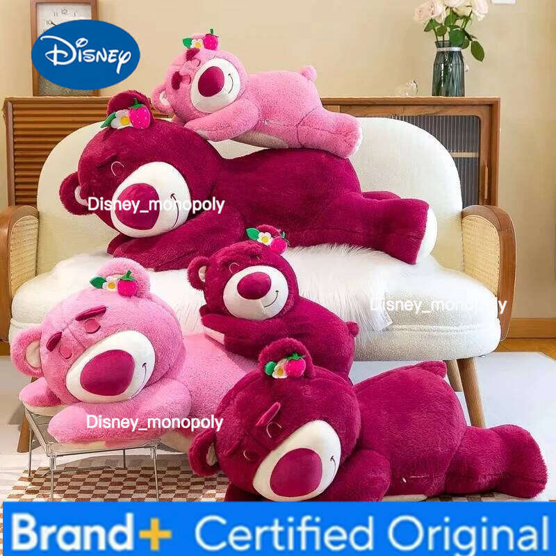 Disney 40/50/70cm Toy Story Lotso Kawaii Bear Strawberry Sofa Plush Pillow Stuffed Toys Children Girls Festivals Birthday Gifts H260126