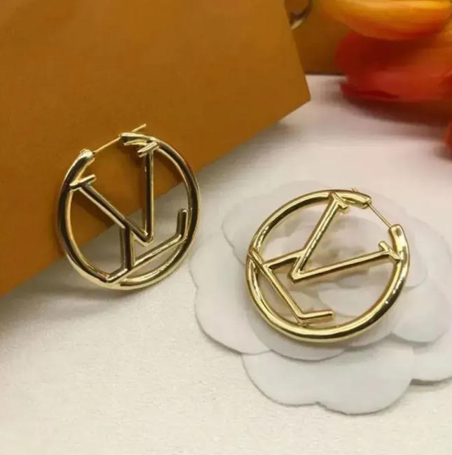 Luxury Big Gold Hoop Earrings For Lady Women Girls Ear Studs Set Designer Jewelry Earring Valentine's Day Gift Engagement A3d