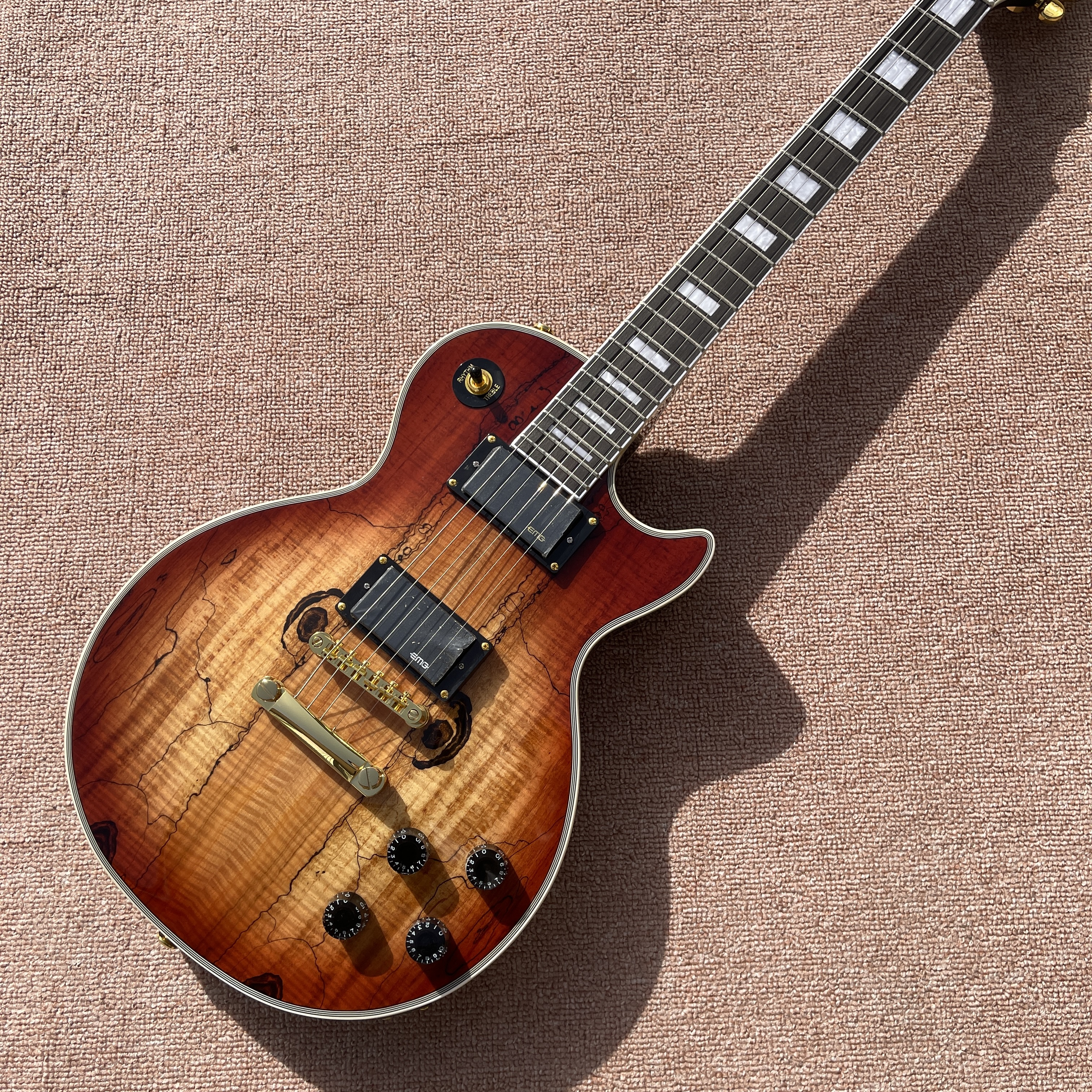 Ultra high quality 6-string electric guitar, solid mahogany body, HH open pickup, 22 Frets, perfect artwork, shipped from the United States#2025007