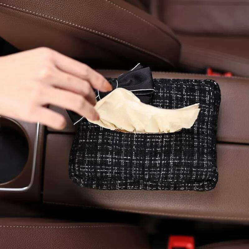 Fragrant Car Pack with Luxury Butterfly Wing - Backrest Simple Hanging Tissue Box, Ideal for Auto Interior