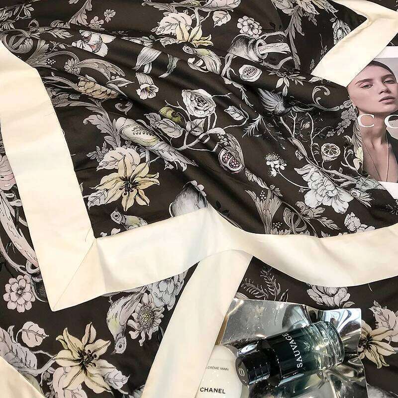 European Retro Digital Printing Egyptian Cotton 4pcs Bedding Sets Comforter/Duvet Cover Fitted Bed Sheet Pillowcases Y260124