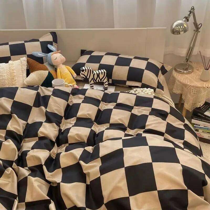 Gradient Blue Bedding Simple style Soft Bed Flat Sheet Pillowcase Single Twin Full Size Adults Teens Duvet Cover Set Kawaii Y260124