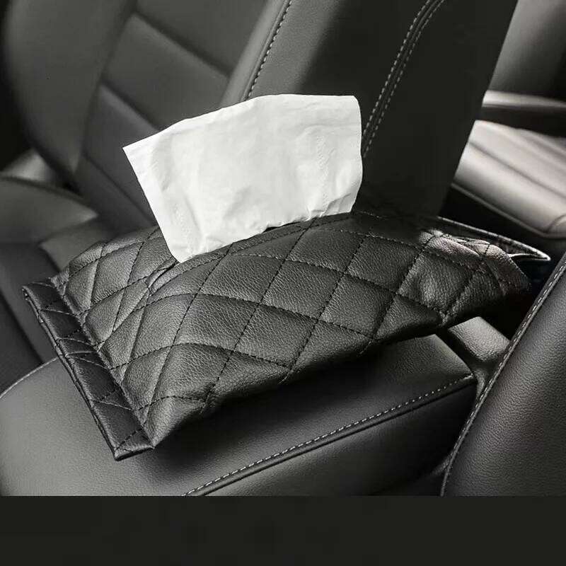 Armrest Back PU Leather Napkin Tissue Holder Car Seat Box Auto Accessories