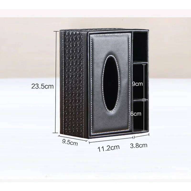 Leather Box Cover Desk Makeup Cosmetic Organizer Remote Controller Phone Holder Home Office Tissue Paper Napkin Holde