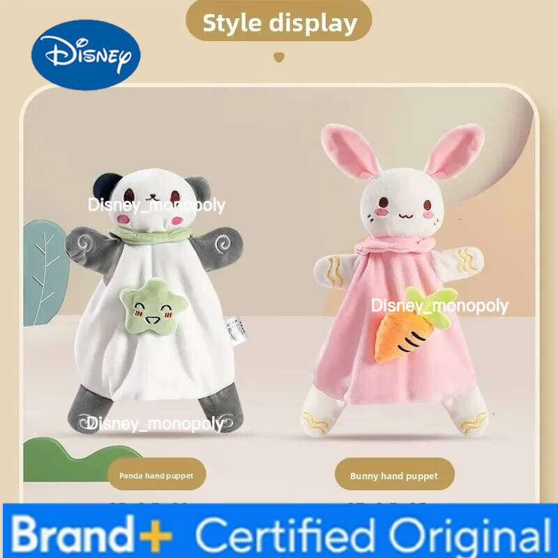 Disney New Soft Appease Baby Rattle Animals Soothe Reassure Sleeping Blankie Towel Lathe Hanging Educational Toddler Toys H260126
