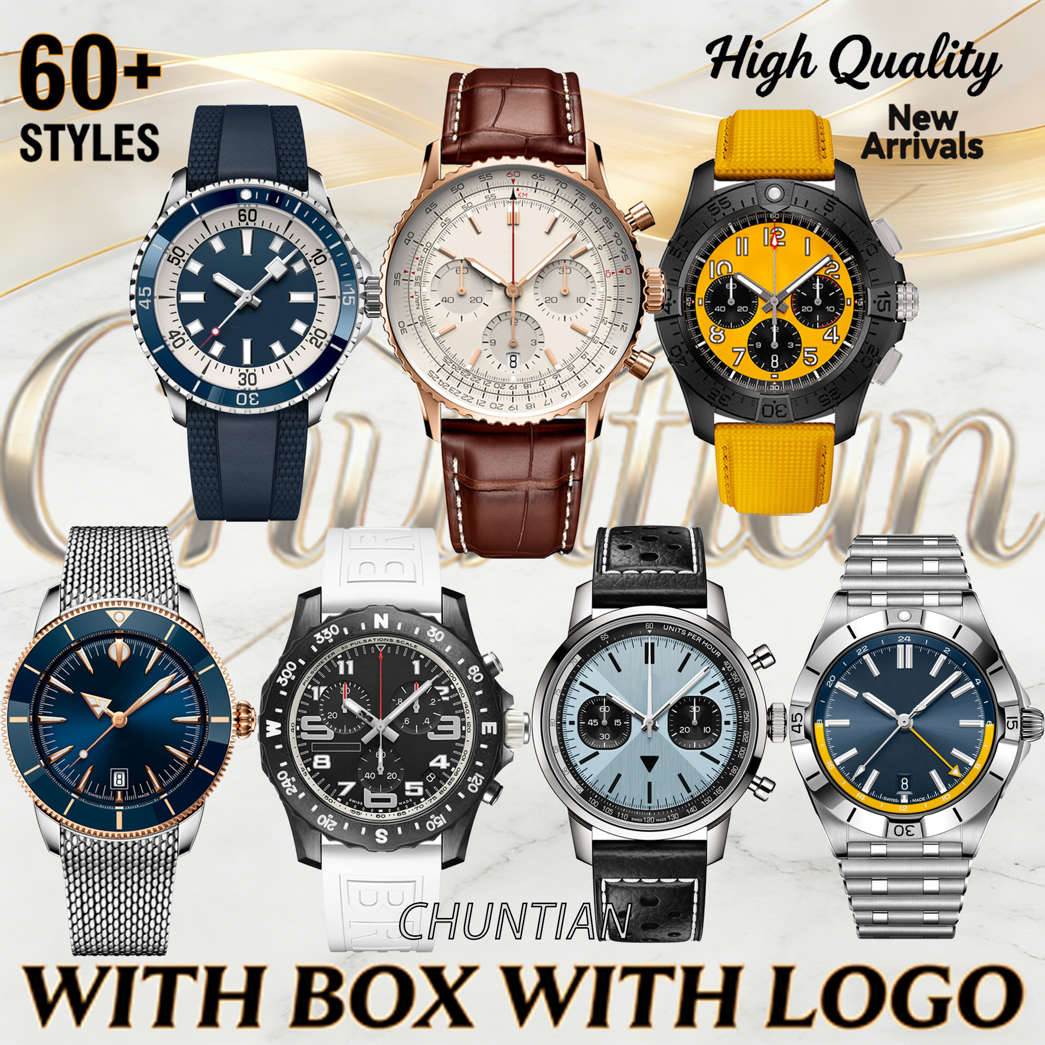 AAA Breitinglity Watches Navitime Chronograph Premium Quality Mens Watches Swiss Luxury Designer Quartz Movement Watch Personalized Couple Watches With Box 9x4