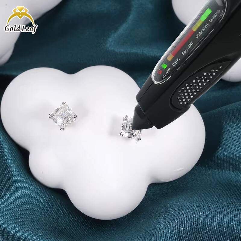 Goldleaf Custom IGI Certified 14K Gold Lab Grown Diamond Earrings 2CT E VVS Asscher Cut Wholesale Fine Jewelry Unisex Ear Studs