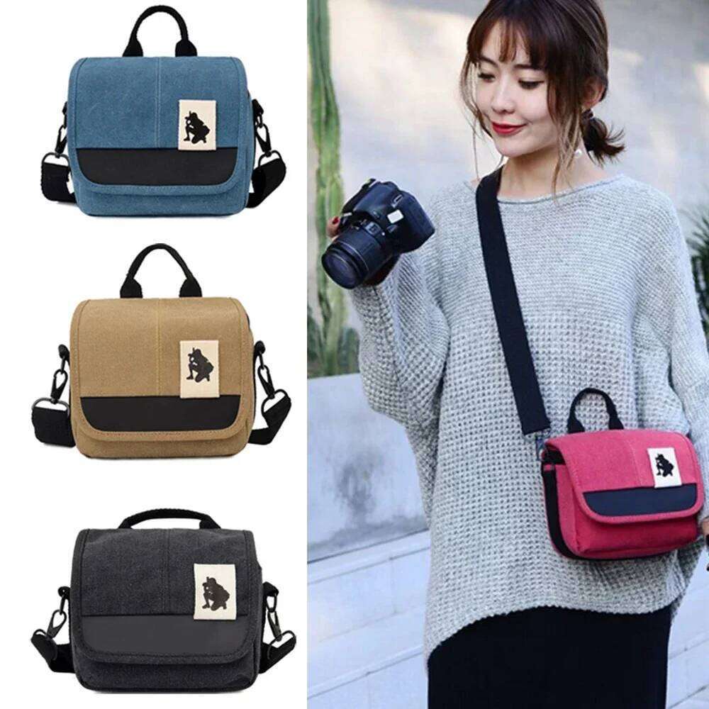 Canvas Camera Case Bag For Canon EOS M10 M6 M5 SX60 SX50 SX30 SX510 1100D 1200D 1300D 450D 500D 600D 550D 18-55mm lens XJ260125