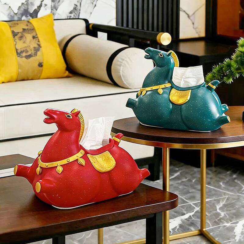 Miniso Cute Horse Home Living Room Decoration Ornament Tissue Box Kitchen And Bathroom Storage Supplies Gift