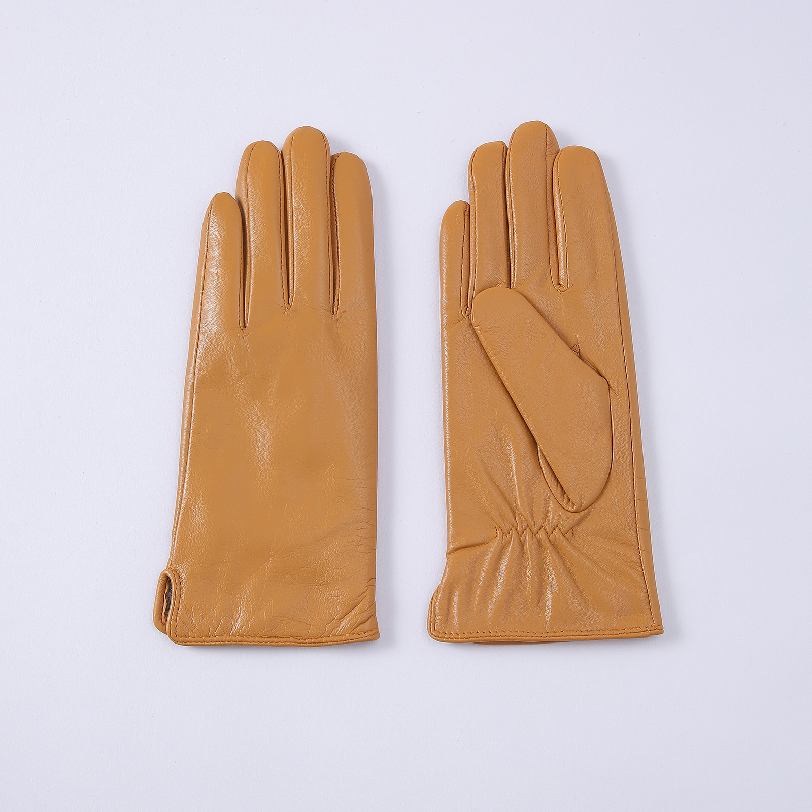 Ladies Sheepskin Gloves Classic Solid Color Versatile Leather Spring Knit Lining Cycling Driving Gloves Autumn 241212