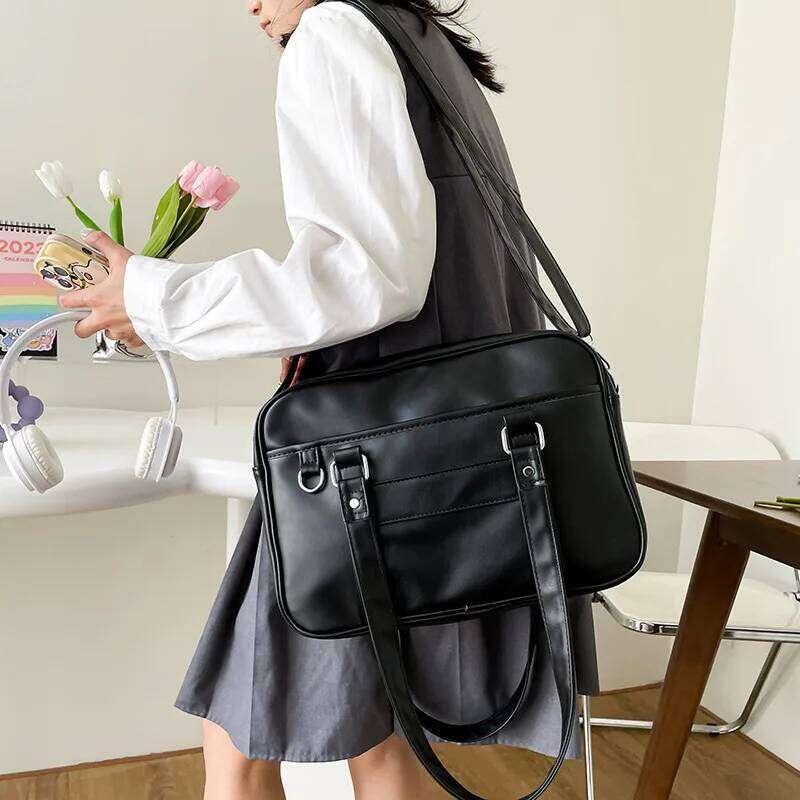 Japanese Style JK High School Student Uniform PU Leather Shoulder Bag Women Simple Handbags Crossbody Bags Itabag XJ260125