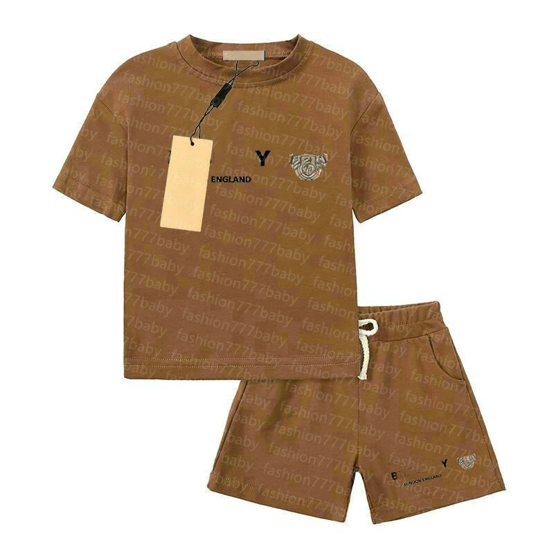 in stock 2-13Years Designer Kids T-Shirt Pants Set Luxury Logo Children 2 Piece Cotton Clothing baby Boys girl Fashion Apparel
