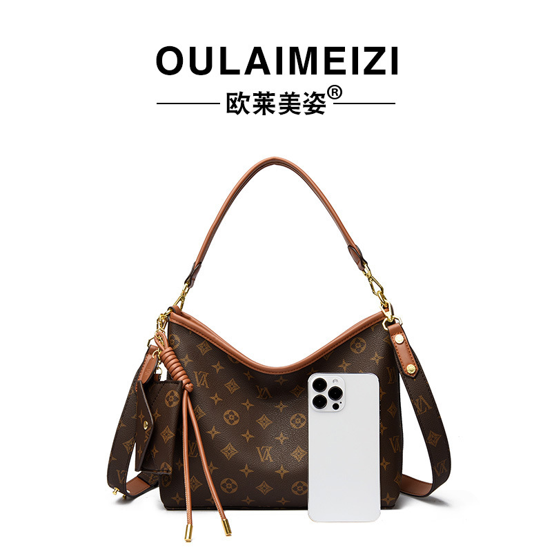 designer OULAIMEIZI 2026 High - end and vintage flower - printed retro hand - held small square handbag for women