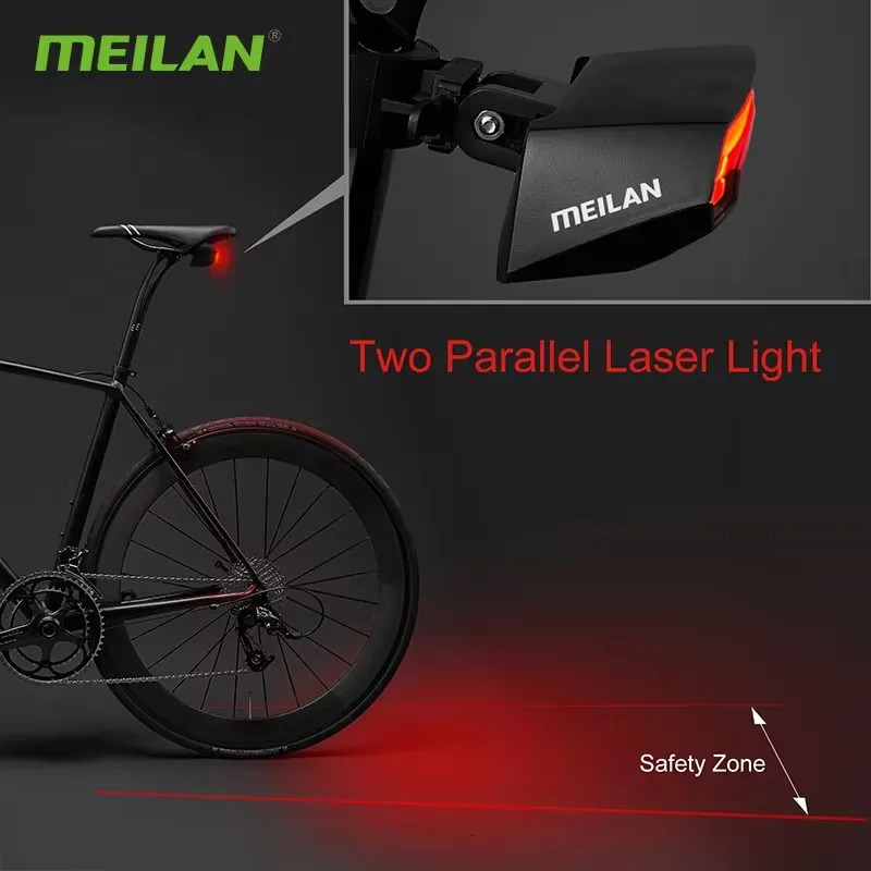 MEILAN X5 Bike Taillight Smart USB LED Wireless Remote Control Bicycle Rear Light Road Laser Turn Signal Cycling Lamp 260121