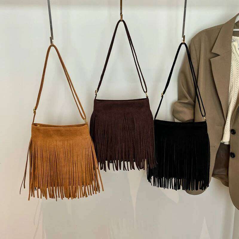 Oxford Zipper Large Capacity Crossbody Tassel Ethnic Female 2025 High Quality Solid Color Versatile Shoulder Bags XJ260125