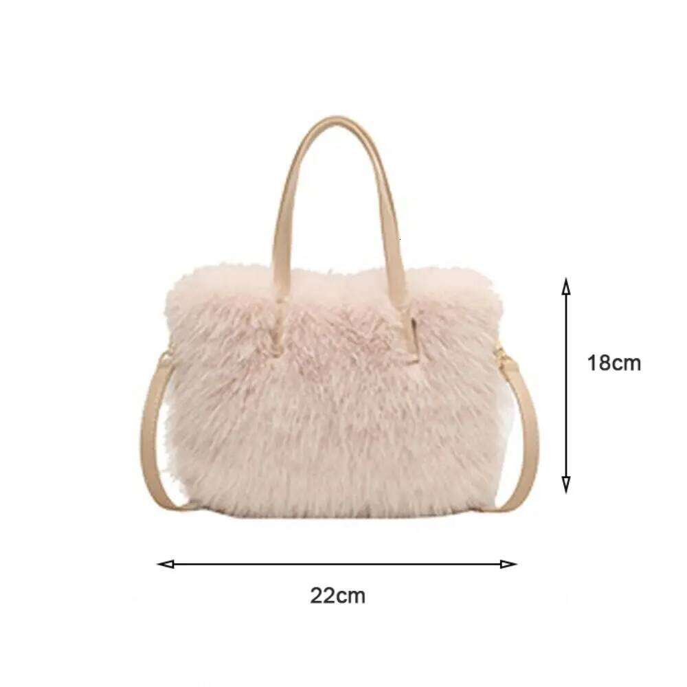 Luxury Faux Fur Ladies Shoulder Soft Square Female Crossbody Fluffy Handbag Tote Bag XJ260125