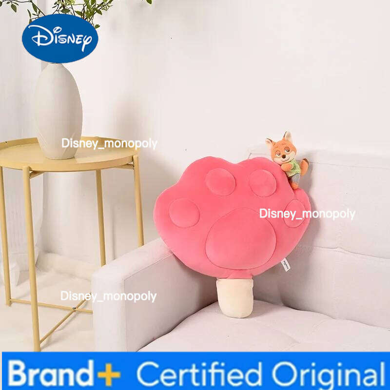 Disney 38cm Anime Figure Zootopia Nick Warm Backrest Cartoon Kawaii Plushies Claw Popsicle Pillow Bedroom Ornaments Girls Birthda Gifts H260126