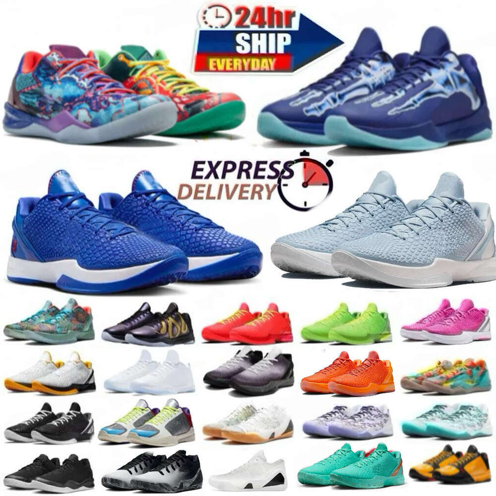 Youth's Black Mamba 8 6 5 Potro Reverse Grinch Basketball Shoes Outdoor Sports Mambacita Dodgers X-Ray Easter Del Sol for Men Women Big Kids Trainers Sneakers 36-48.5