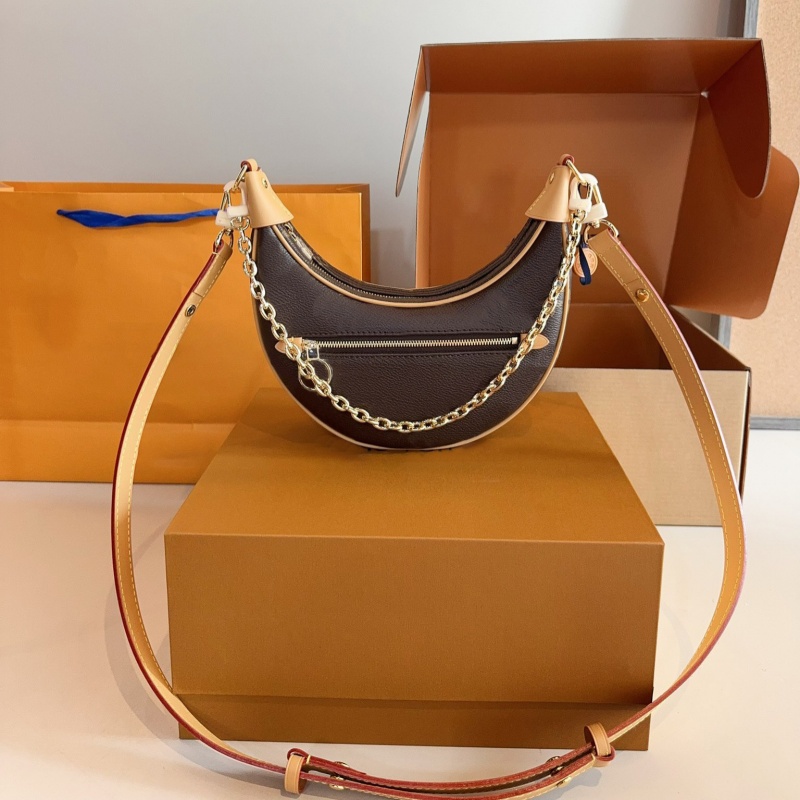 Luxury Designer Loop Hobo Denim Shoulder Bag Womens Leather Handbag Vintage Crossbody Half-moon Croissant Bags Sleek Design Satchel Wallet Purses