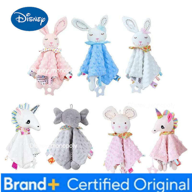 Disney Baby Security Blanket with Tags Soft Plush Stuffed Animal Toys Lovey Soothing Sensory Toy Cute Minky Dot Fabric Cuddle Snuggle H260126