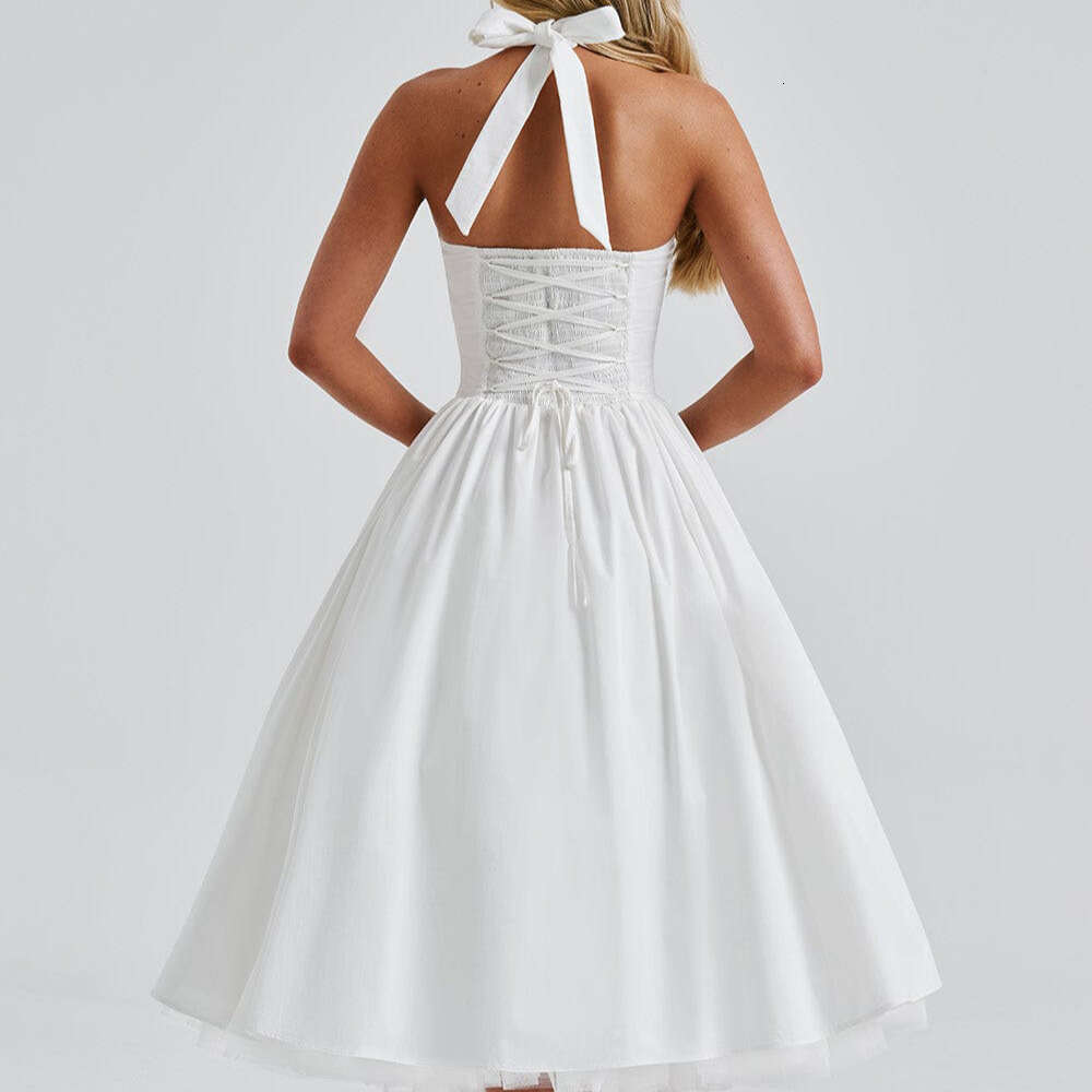 2026 New European and American Puff Evening Dress Independent Station Hot Selling Tie Skirt