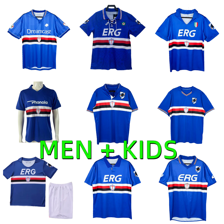 1984 1993 1994 1995 2000 2001 2003 2004 SamPDoria Retro Soccer Jerseys 91 92 93 94 95 00 01 03 04 15 16 17 MANCINI VIALLI BAZZANI FLACHI Vintage Football Shirts Men kids kit