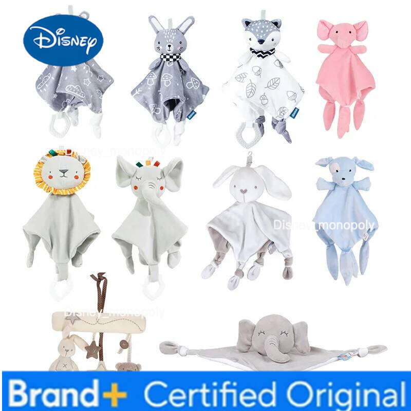 Disney Cute Animal Comforter Snuggle Blanket Newborn Baby Plush Stuffed Doll Bunny Elephant Soothe Appease Towel Gifts Infant Toys H260126