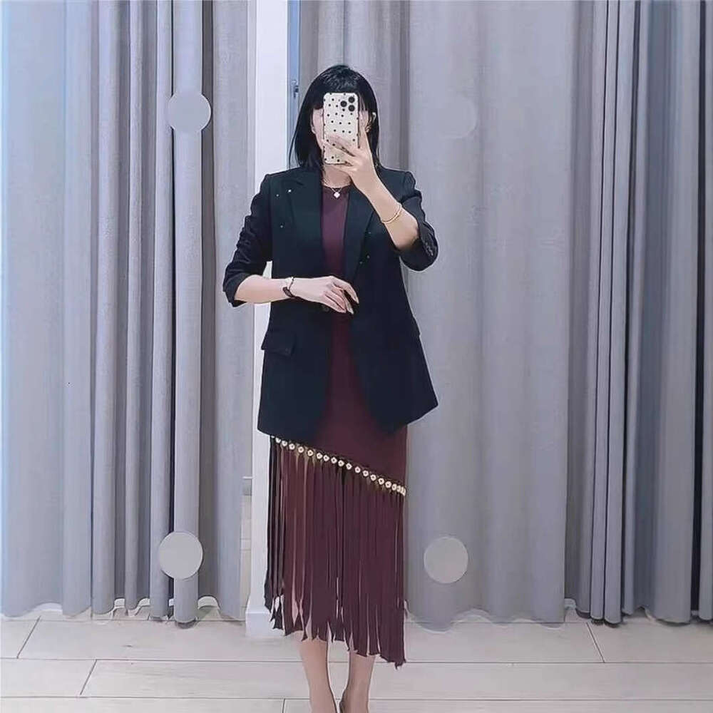 2026 Spring/Summer New Designer Slimming Slant Striped Water Diamond Decorative Knitted Sleeveless Tank Top Dress