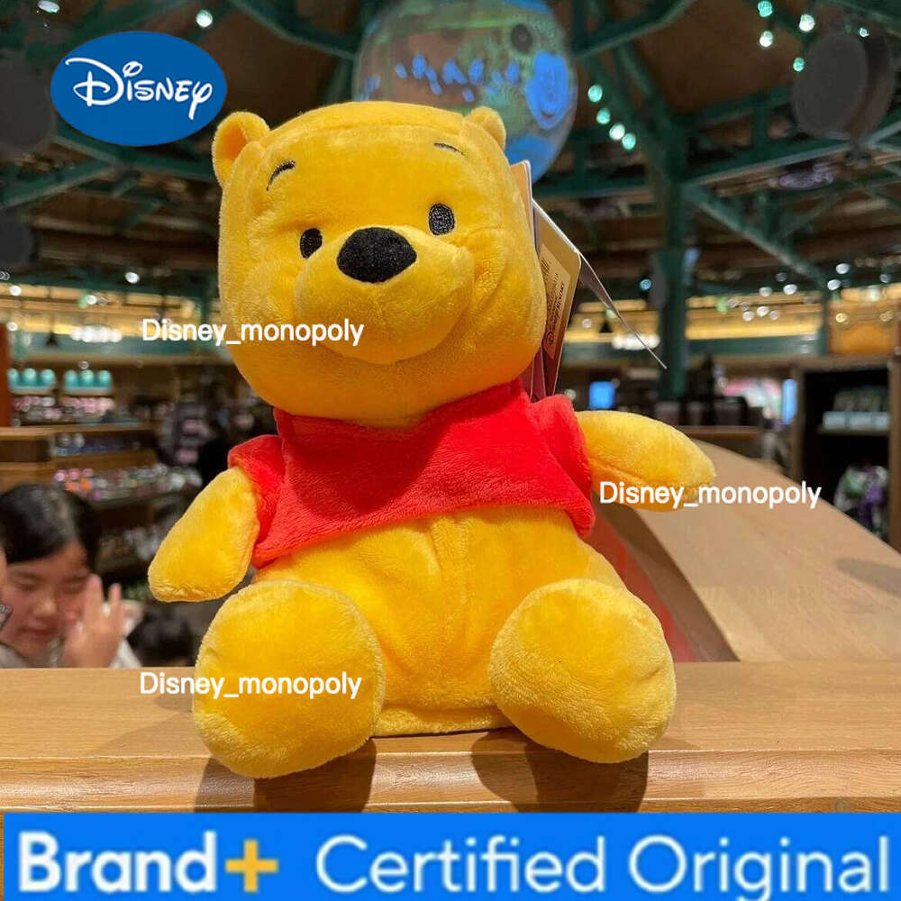 Disney Shanghai land Winnie the Pooh Strawberry Bear Stitch Sound-Activated Movable Plush Doll Toy Gift and Souvenir H260126