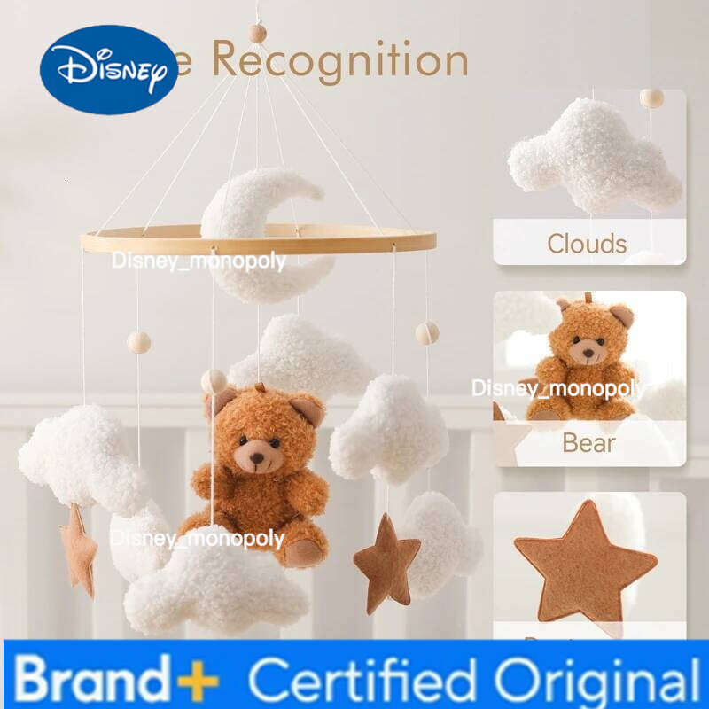 Disney Wooden Bell Hanging 0-12 Month Baby Crib Mobile Lambhair Bear Bunny Doll Toy Bed Holder Bracket Kid Gift H260126
