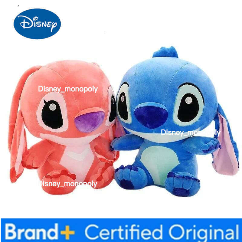 Disney Cartoon Blue Pink Dolls Anime Lilo and Stitch 35CM Stich Plush Stuffed Toys Christmas Kids Gift H260126