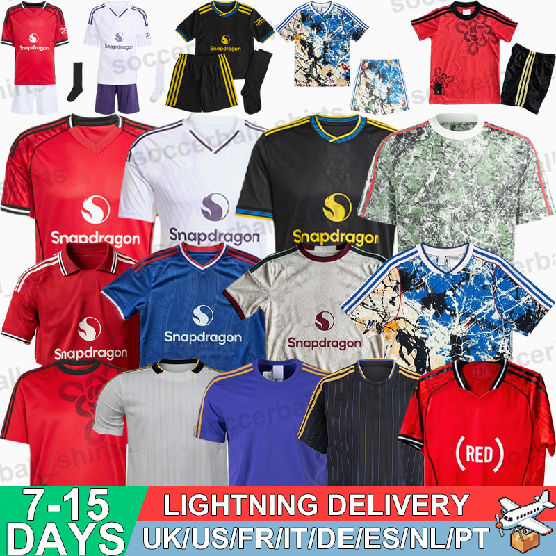 Manchesster United Jerseys Football Soccer Jerseys 25 26 Retro Football Shirts Tops Kits MBEUMO CUNHA SESKO YORO BFERNANDES MAINOO Men Kids Women Fans Player 3XL 4XL