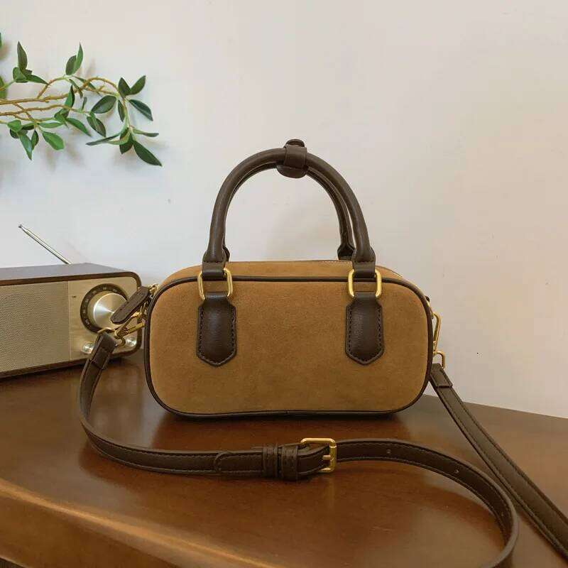 Korean Version Autumn Winter New Retro Frosted Versatile Shoulder Fashion Pillow Women's Bag Boston Leopard Handbag XJ260125